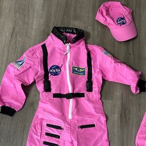 Pink NASA Commander Costume with Cap